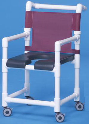 Picture of Shower Chair ipu® Fixed Arm PVC Frame Mesh Back 17-1/4 Inch Seat WidthSC717N