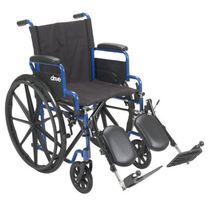 Picture of Wheelchair drive™ Blue Streak Desk Length Arm Flip Back / Padded Arm Style Swing-Away Elevating Legrest Black Upholstery 18 Inch Seat Width 250 lbs. Weight CapacityBLS18FBD-ELR
