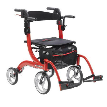 Picture of 4 Wheel Rollator / Transport Chair drive™ Nitro Duet Red Adjustable Height Aluminum FrameRTL10266DT
