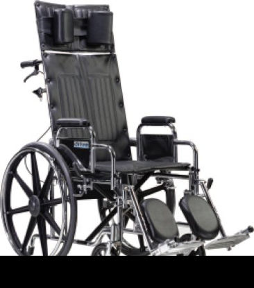 Picture of Reclining Wheelchair drive™ Sentra Dual Axle Desk Length Arm Removable Padded Arm Style Swing-Away Elevating Legrest Black Upholstery 22 Inch Seat Width 450 lbs. Weight CapacitySTD22RBDDA