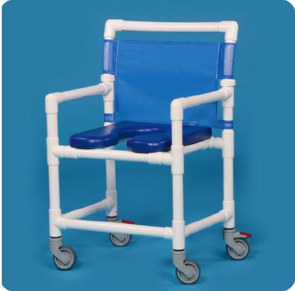 Picture of Shower Chair ipu® Fixed Arm PVC Frame Mesh Back 25 Inch Seat WidthVL OF9200 MS