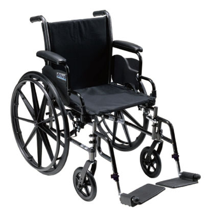 Picture of Lightweight Wheelchair drive™ Cruiser III Dual Axle Full Length Arm Flip Back / Removable Padded Arm Style Swing-Away Footrest Black Upholstery 20 Inch Seat Width 350 lbs. Weight CapacityK320DFA-SF