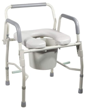 Picture of Commode Chair drive™ Padded Drop Arm Steel Frame 13-1/2 Inch Seat Width11125PSKD-1