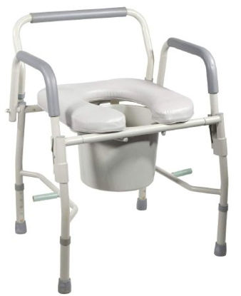 Picture of Commode Chair drive™ Padded Drop Arm Steel Frame 13-1/2 Inch Seat Width11125PSKD-1