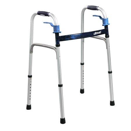 Picture of Dual Release Folding Walker Adjustable Height drive™ Deluxe Aluminum Frame 350 lbs. Weight Capacity 32 to 39 Inch Height10224-4