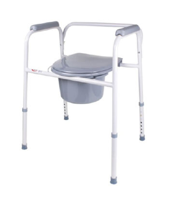Picture of 3-in-1 Commode Chair Classics Padded Fixed Arm Steel Frame Back Bar 21-3/4 Inch Seat WidthFGB34277 0000