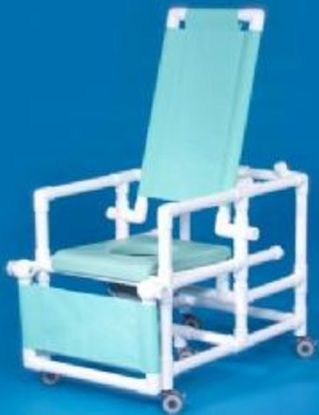 Picture of Commode / Shower Chair ipu® Drop Arm - Left PVC Frame Reclining Back 20 Inch Seat WidthSCC260 LDA