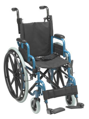 Picture of Wheelchair Wallaby Desk Length Arm Flip Back / Padded Arm Style Swing-Away Footrest 14 Inch Seat WidthWB1400-2GJB