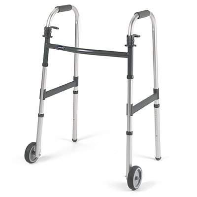 Picture of Dual Release Folding Walker Adjustable Height Invacare® I•Class™ Aluminum Frame 300 lbs. Weight Capacity 33 to 39 Inch Height6291-5F