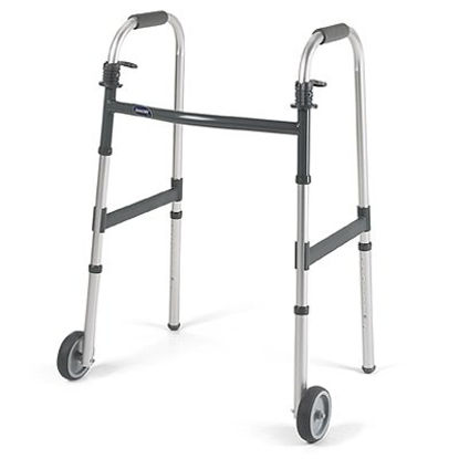 Picture of Dual Release Folding Walker Adjustable Height Invacare® I•Class™ Aluminum Frame 300 lbs. Weight Capacity 33 to 39 Inch Height6291-5F