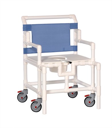 Picture of Bariatric Commode / Shower Chair ipu® Fixed Arm PVC Frame Mesh Back 24 Inch Seat WidthSC550P