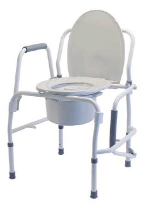 Picture of Commode Chair Lumex® Drop Arm Steel Frame Removable Back 18 Inch Seat Width6433A
