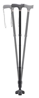 Picture of Folding Cane Flex-N-Go Aluminum 32-1/2 to 39-1/2 Inch Height BlackRTL10305