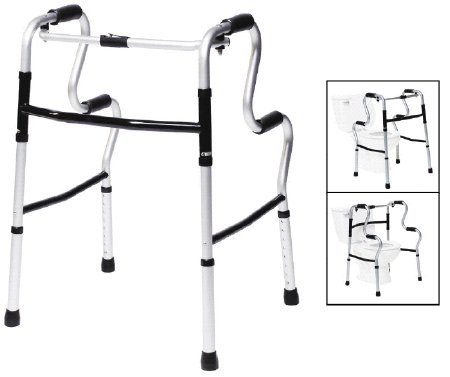 Picture of Single Release Walker Adjustable Height Lumex® UpRise Onyx Aluminum Frame 400 lbs. Weight Capacity 32 to 39 Inch Height700175C-2