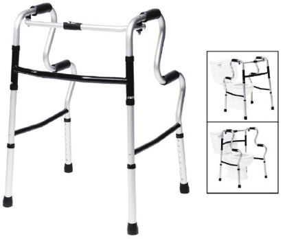 Picture of Single Release Walker Adjustable Height Lumex® UpRise Onyx Aluminum Frame 400 lbs. Weight Capacity 32 to 39 Inch Height700175C-2