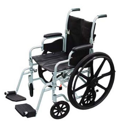 Picture of Transport Wheelchair drive™ Poly-Fly Aluminum Frame with Green Finish 250 lbs. Weight Capacity Full Length / Fixed Height / Padded Arm Black UpholsteryTR20