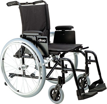 Picture of Lightweight Wheelchair drive™ Cougar Dual Axle Desk Length Arm Removable Padded Arm Style Swing-Away Footrest Black Upholstery 18 Inch Seat Width 250 lbs. Weight CapacityAK518ADA-ASF