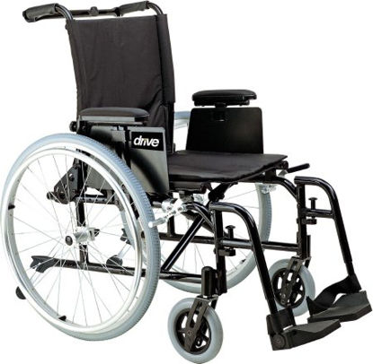 Picture of Lightweight Wheelchair drive™ Cougar Dual Axle Desk Length Arm Removable Padded Arm Style Swing-Away Footrest Black Upholstery 18 Inch Seat Width 250 lbs. Weight CapacityAK518ADA-ASF