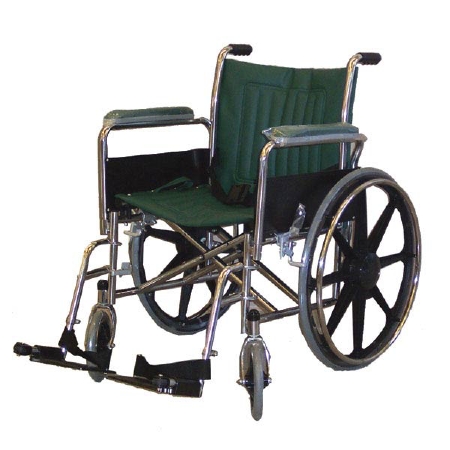 Picture of MRI Non-Magnetic Wheelchair Full Length Arm Padded Arm Style Removable Footrest Forest Green Upholstery 22 Inch Seat Width 350 lbs. Weight CapacityWC22