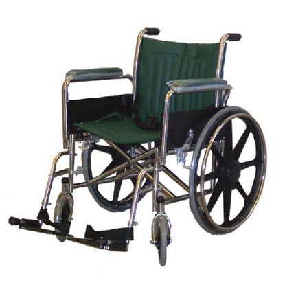 Picture of MRI Non-Magnetic Wheelchair Full Length Arm Padded Arm Style Removable Footrest Forest Green Upholstery 22 Inch Seat Width 350 lbs. Weight CapacityWC22