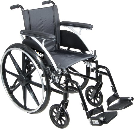 Picture of Lightweight Wheelchair drive™ Viper Dual Axle Desk Length Arm Flip Back / Removable Padded Arm Style Black Upholstery 12 Inch Seat Width 300 lbs. Weight CapacityL412DDA-ELR