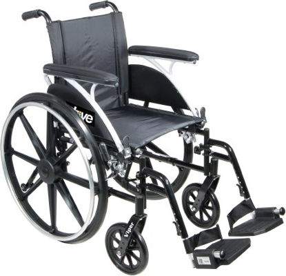 Picture of Lightweight Wheelchair drive™ Viper Dual Axle Desk Length Arm Flip Back / Removable Padded Arm Style Black Upholstery 12 Inch Seat Width 300 lbs. Weight CapacityL412DDA-ELR