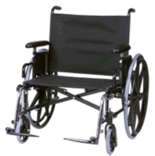 Picture of Bariatric Wheelchair Regency XL 2002 Full Length Arm Removable Arm Style Swing-Away Elevating Legrest Black Upholstery 26 Inch Seat Width 600 lbs. Weight Capacity5626-18-62-36