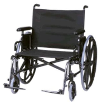 Picture of Bariatric Wheelchair Regency XL 2002 Full Length Arm Removable Arm Style Swing-Away Elevating Legrest Black Upholstery 26 Inch Seat Width 600 lbs. Weight Capacity5626-18-62-36