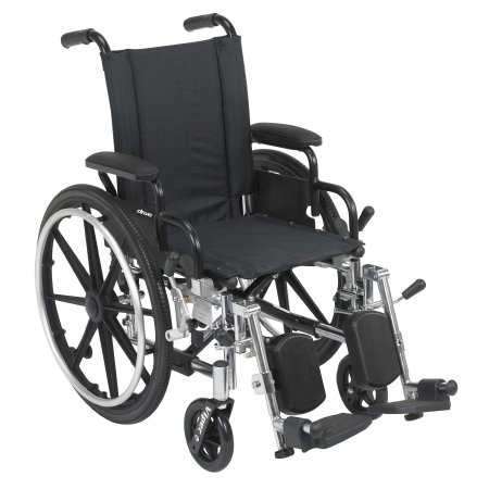 Picture of Lightweight Wheelchair drive™ Viper Dual Axle Desk Length Arm Flip Back / Removable Padded Arm Style Swing-Away Elevating Legrest Black Upholstery 14 Inch Seat Width 300 lbs. Weight CapacityL414DDA-ELR