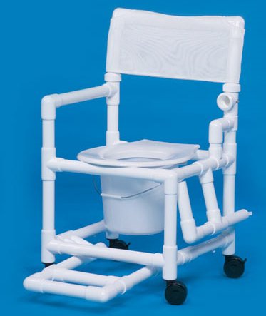 Picture of Commode / Shower Chair Standard Drop Arm - Left PVC Frame Mesh Back 17-1/4 Inch Seat WidthVL SC17 P FRLDA