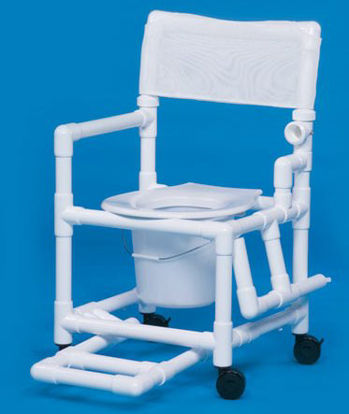 Picture of Commode / Shower Chair Standard Drop Arm - Left PVC Frame Mesh Back 17-1/4 Inch Seat WidthVL SC17 P FRLDA