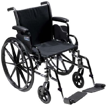Picture of Lightweight Wheelchair drive™ Cruiser III Dual Axle Full Length Arm Flip Back / Removable Padded Arm Style Black Upholstery 16 Inch Seat Width 300 lbs. Weight CapacityK316DFA-SF