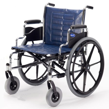 Picture of Bariatric Wheelchair Tracer® IV Heavy Duty Desk Length Arm Removable Padded Arm Style Midnight Blue Upholstery 24 Inch Seat Width 450 lbs. Weight CapacityT4X24RDAP