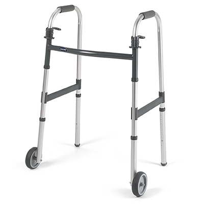 Picture of Dual Release Folding Walker Adjustable Height Invacare® I•Class™ Aluminum Frame 300 lbs. Weight Capacity 27 to 33 Inch Height6291-JR5F