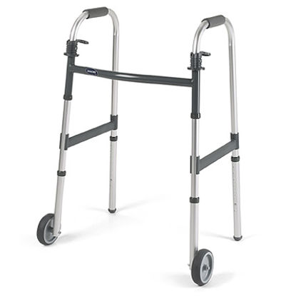 Picture of Dual Release Folding Walker Adjustable Height Invacare® I•Class™ Aluminum Frame 300 lbs. Weight Capacity 27 to 33 Inch Height6291-JR5F
