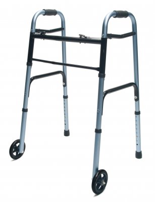 Picture of Dual Release Folding Walker Adjustable Height Lumex® Everyday Aluminum Frame 300 lbs. Weight Capacity 32 to 39 Inch Height716270G-1