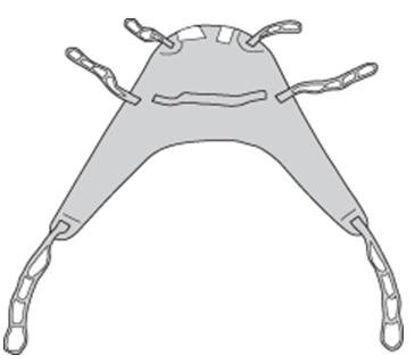 Picture of Seat and Back Divided Leg Sling 4 or 6 Point With Head Support Straps - Attached Medium 450 lbs. Weight Capacity13262M