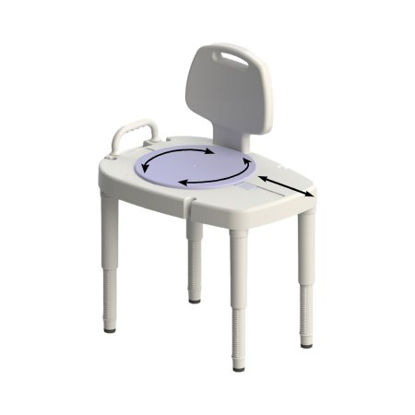 Picture of Maddak Bath Transfer Bench Removable Arm Rail 16 to 23 Inch Seat Height 450 lbs. Weight Capacity727142701