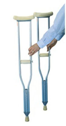Picture of Underarm Crutches Aluminum Frame Tall Adult 250 lbs. Weight Capacity Push Button Adjustment77012/NA/REG