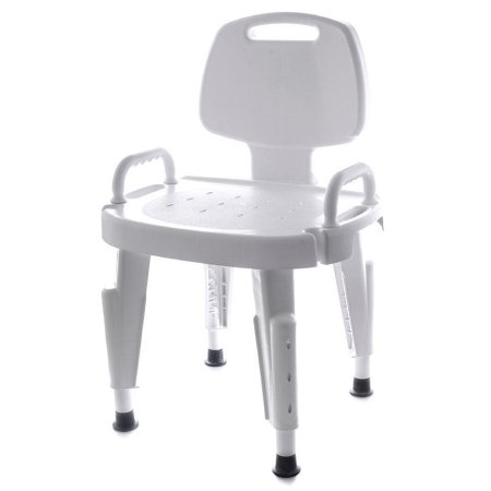 Picture of Bath Bench Maddak Removable Arm Plastic Frame With Backrest 17 Inch Seat Width727142121