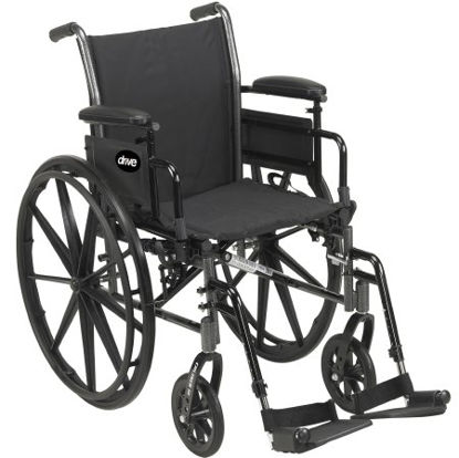 Picture of Lightweight Wheelchair drive™ Cruiser III Dual Axle Desk Length Arm Flip Back / Removable Padded Arm Style Black Upholstery 16 Inch Seat Width 300 lbs. Weight CapacityK316ADDA-SF
