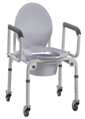 Picture of Commode Chair drive™ Padded Drop Arm Steel Frame 14 Inch Seat Width11101W-2
