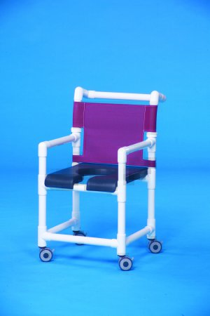 Picture of Shower Chair ipu® Fixed Arm PVC Frame Mesh Back 18 Inch Seat WidthSC717G