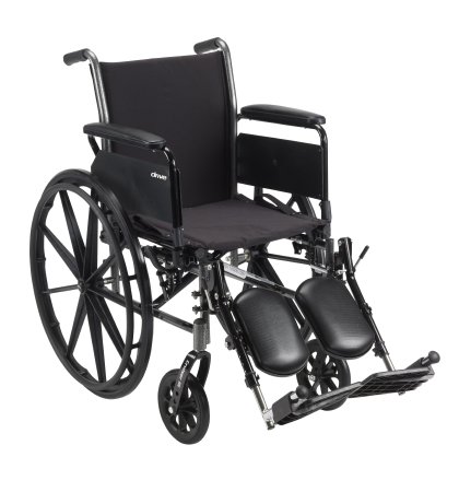 Picture of Lightweight Wheelchair drive™ Cruiser III Dual Axle Full Length Arm Flip Back / Removable Padded Arm Style Elevating Legrest Black Upholstery 16 Inch Seat Width 300 lbs. Weight CapacityK316DFA-ELR