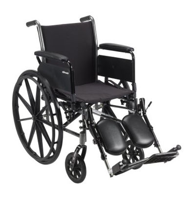 Picture of Lightweight Wheelchair drive™ Cruiser III Dual Axle Full Length Arm Flip Back / Removable Padded Arm Style Elevating Legrest Black Upholstery 16 Inch Seat Width 300 lbs. Weight CapacityK316DFA-ELR
