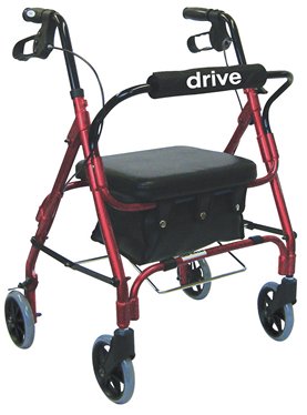Picture of 4 Wheel Rollator drive™ Deluxe Red Adjustable Height Aluminum Frame301PSRN