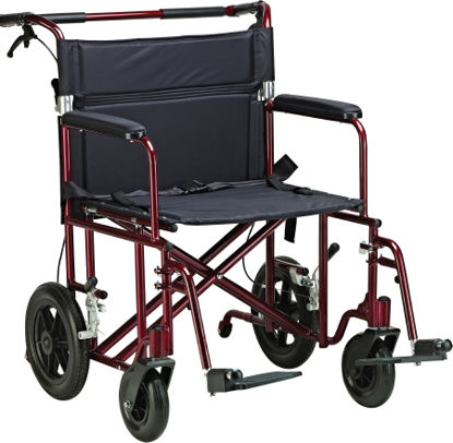 Picture of Transport Wheelchair drive™ 450 lbs. Weight Capacity Full Length / Fixed Height / Padded Arm Black UpholsteryATC22-R