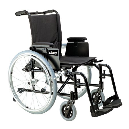 Picture of Lightweight Wheelchair drive™ Cougar Dual Axle Desk Length Arm Removable Padded Arm Style Swing-Away Footrest Black Upholstery 16 Inch Seat Width 250 lbs. Weight CapacityAK516ADA-ASF