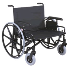 Picture of Bariatric Wheelchair Regency XL 2000 Heavy Duty Full Length Arm Removable Arm Style Swing-Away Elevating Legrest Black Upholstery 32 Inch Seat Width 700 lbs. Weight Capacity6732-22-63-36-8