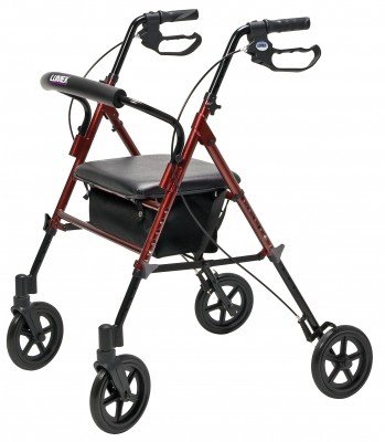 Picture of 4 Wheel Rollator Lumex® Set N' Go Burgundy Wide Aluminum FrameRJ4718R